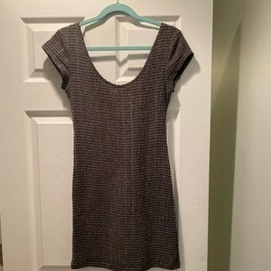 Free People black textured body con dress Small